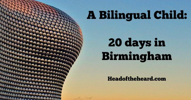 A bilingual child learns more than just English during a holiday in Birmingham, UK